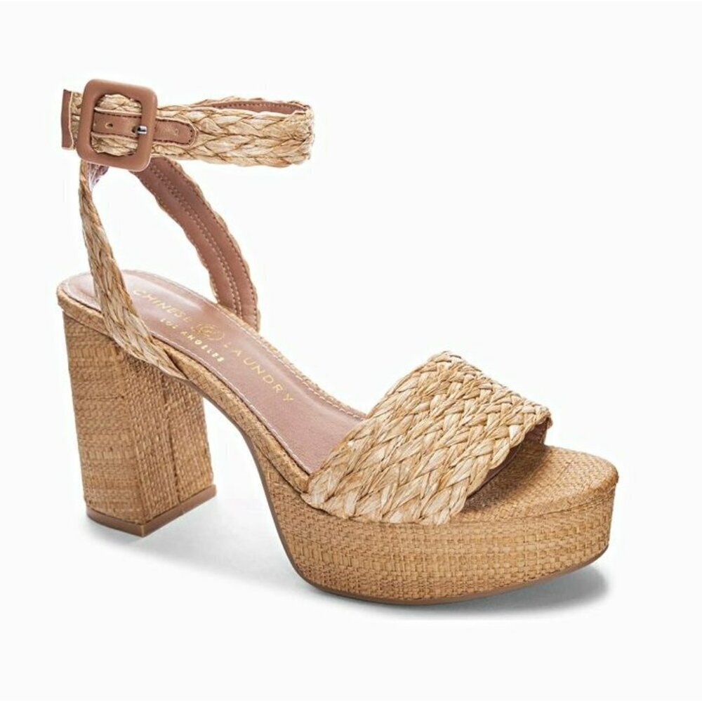 Chinese Laundry Natural Braided Platform Sandals